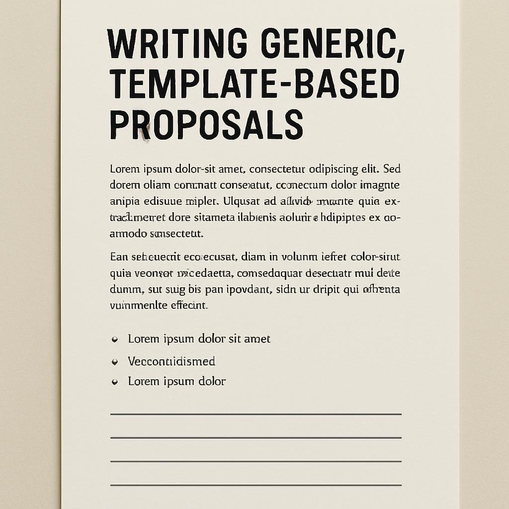 Getting First Coding Client: 10 Mistakes to Avoid 2 Writing Generic, Template-Based Proposals