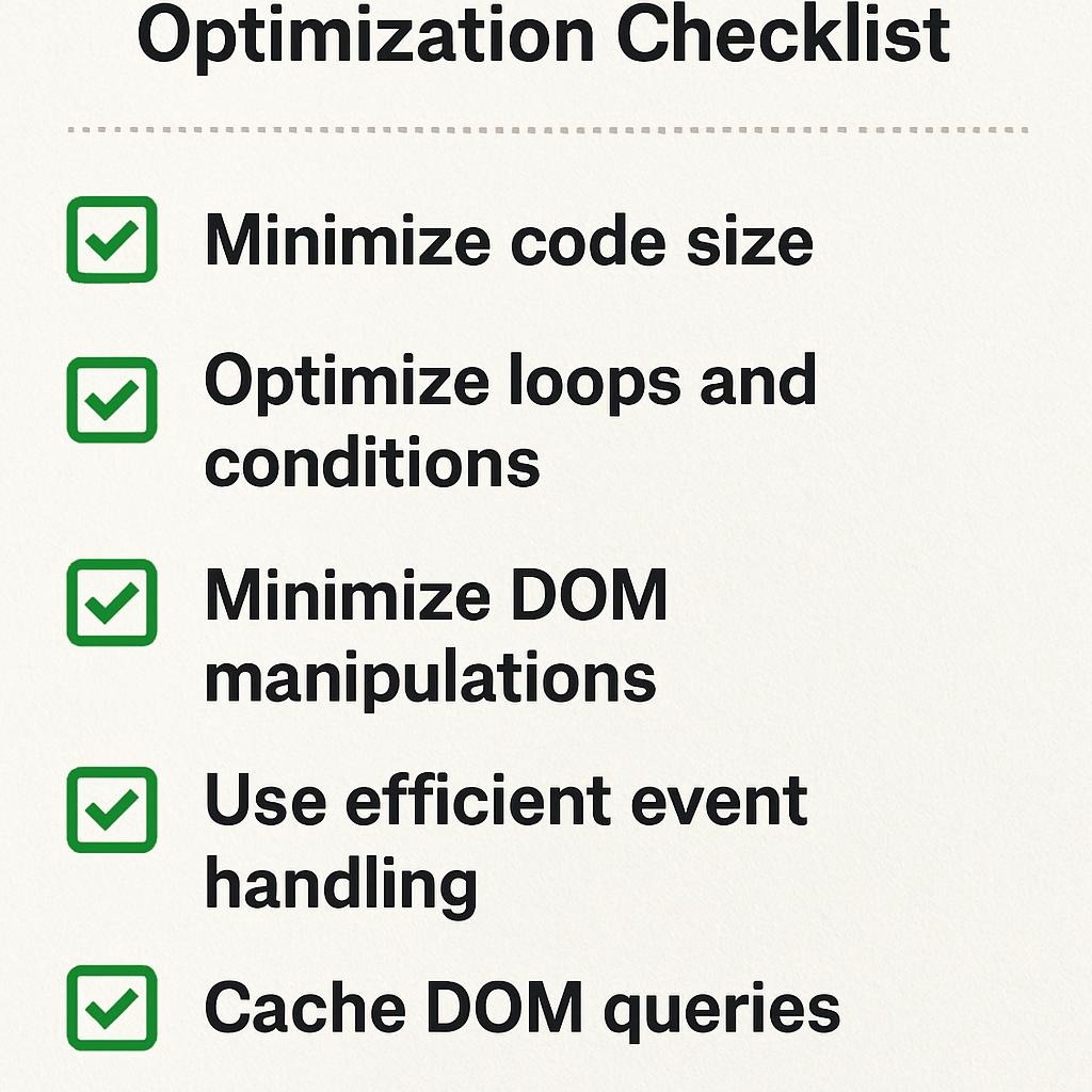 JavaScript Snippet Optimization Checklist
