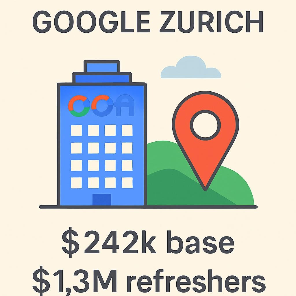 L6 → Google Zurich → $242k base + $1.3M refreshers