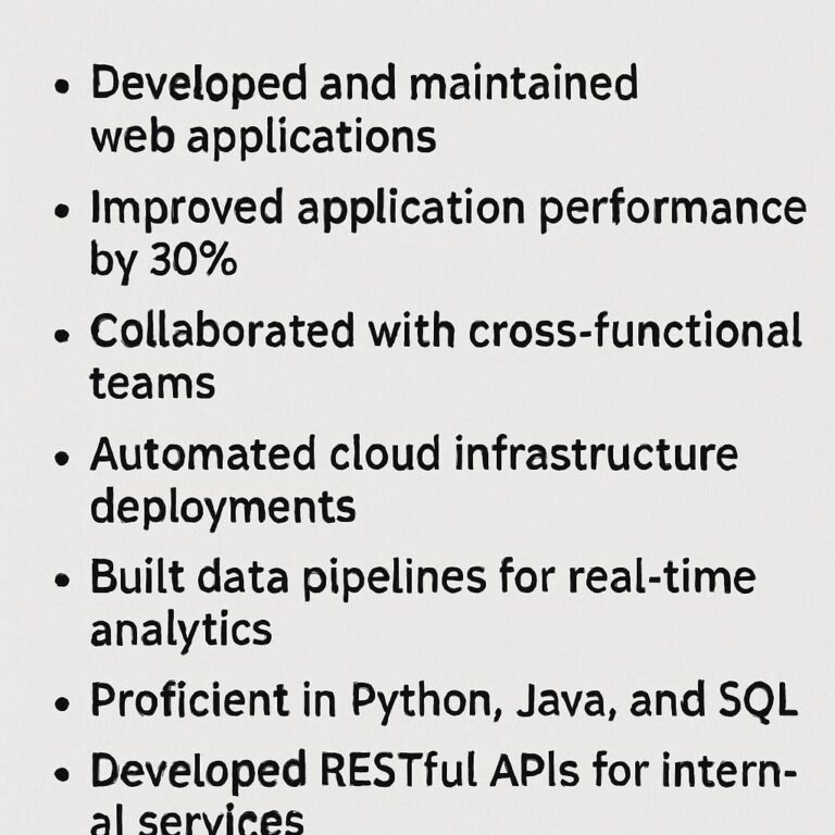 tech résumé phrases