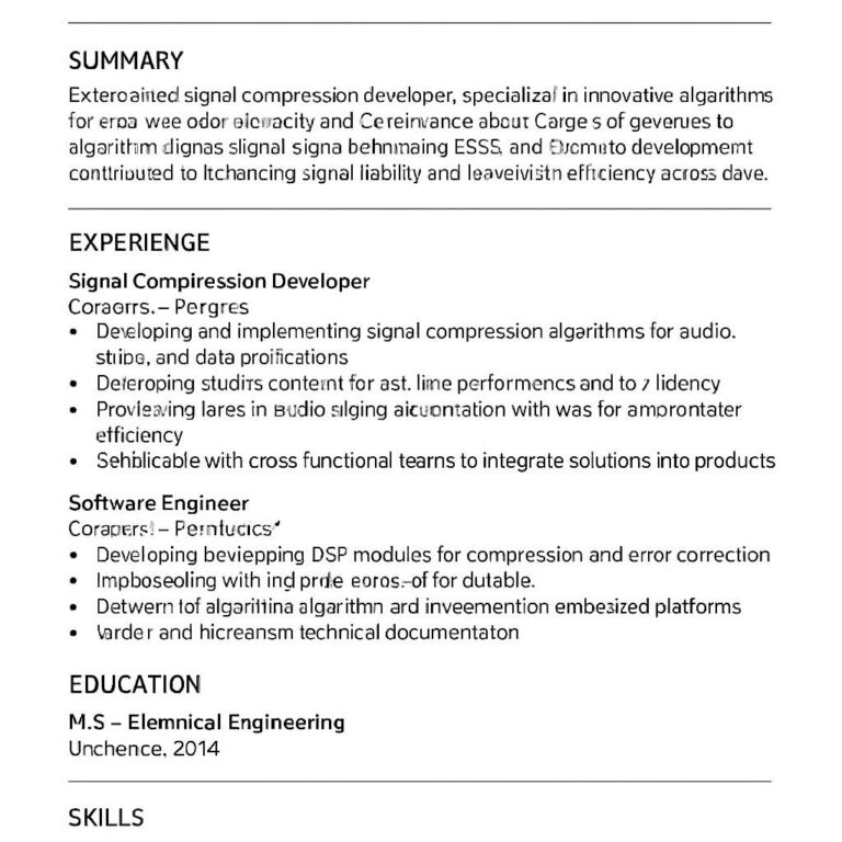 Signal Compression Developer Résumé
